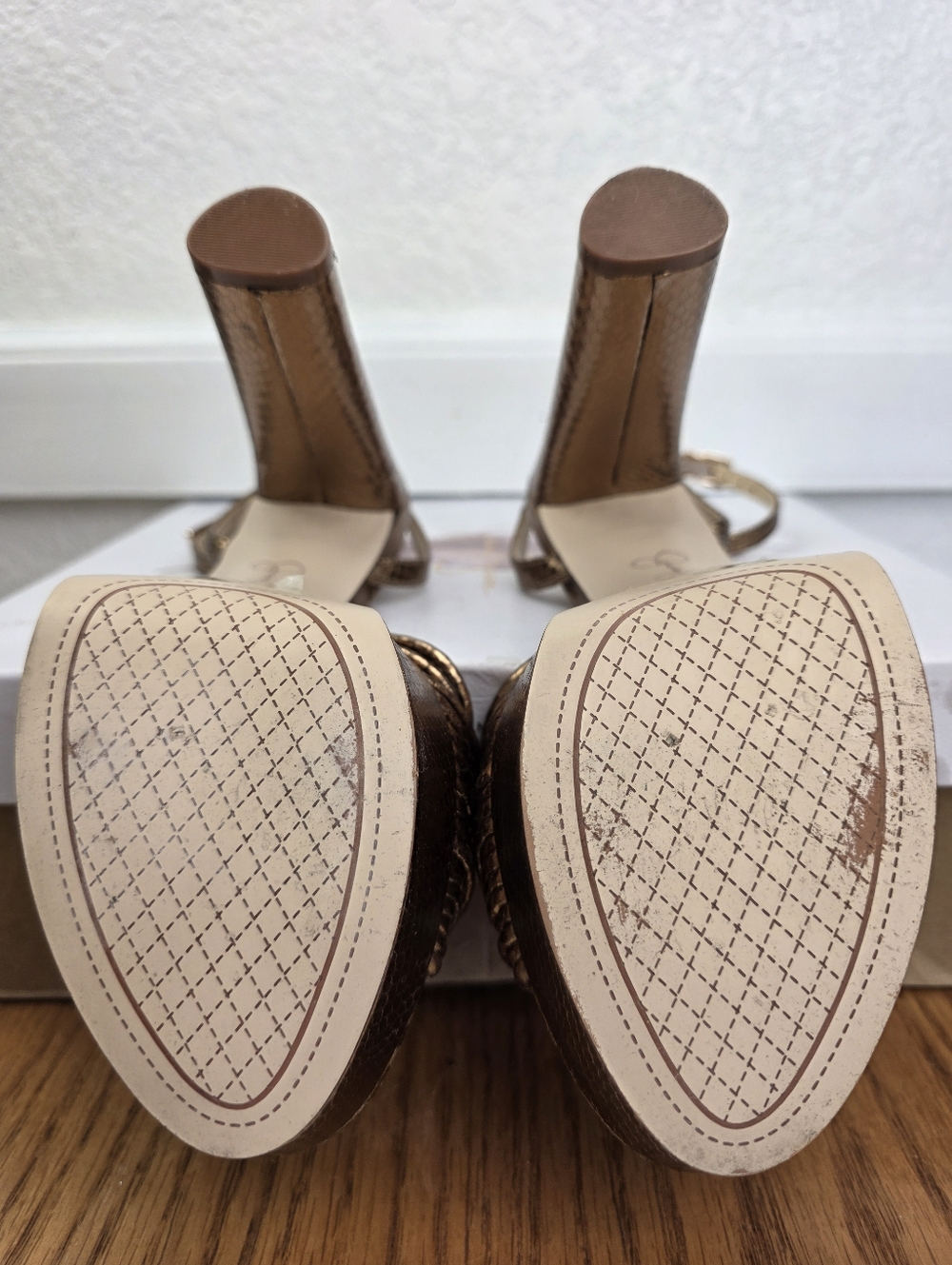 Jessica Simpson Immie Knotted Platform Sandals Bronze - Picture 10 of 14